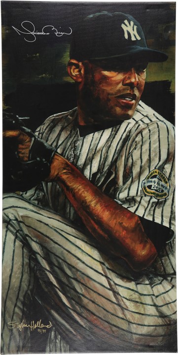 - Two Mariano Rivera Signed Painted Canvases