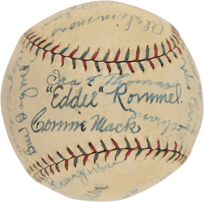 1925 Philadelphia Athletics Team Signed Baseball (PSA)