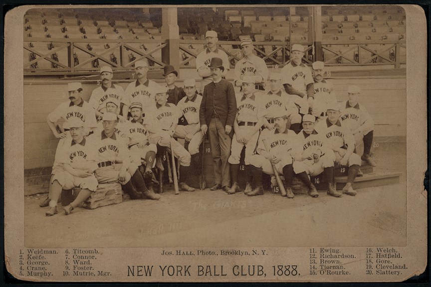 - 1888 Joseph Hall New York Giants Team Cabinet