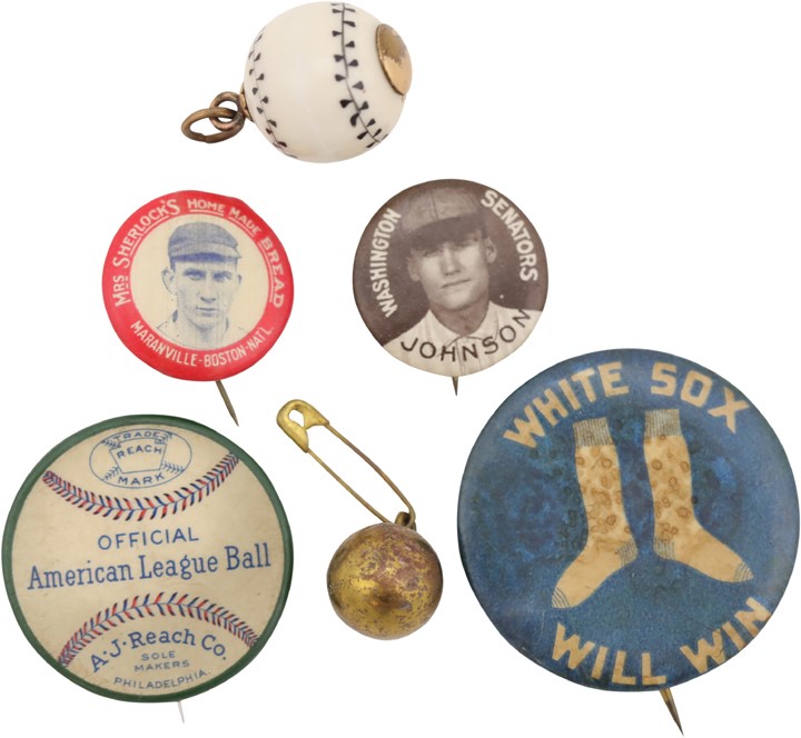 Tickets, Publications & Pins - Very Interesting Rare Baseball Pin Lot