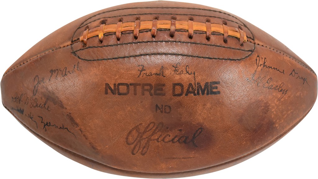 Football - 1951 Notre Dame Fighting Irish Team Signed Football (JSA)