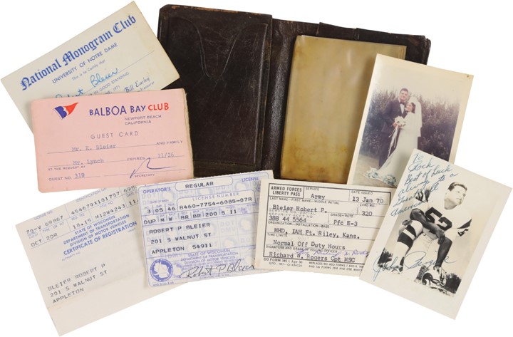 Rocky Bleier Personal Wallet with Army ID from 1970