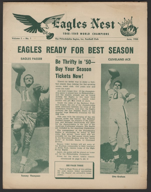 - 1950 Philadelphia "Eagles Nest" Team Newspaper #1