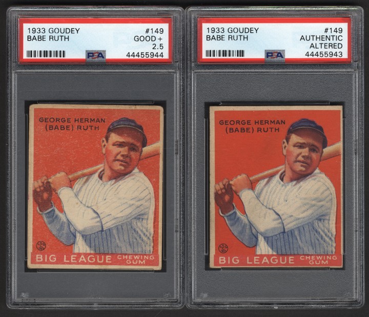 Baseball and Trading Cards - Pair of 1933 Goudey #149 Babe Ruth (Both PSA)