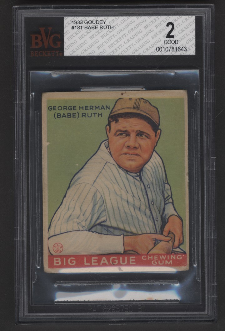 Baseball and Trading Cards - 1933 Goudey #181 Babe Ruth BVG 2