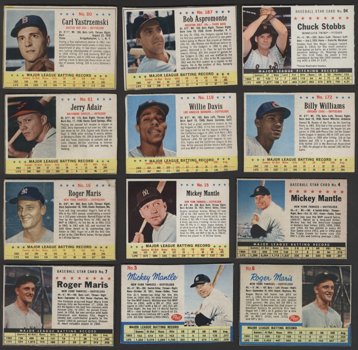 Baseball and Trading Cards - 1961, 1962 & 1963 Post Complete Sets (600 Cards)