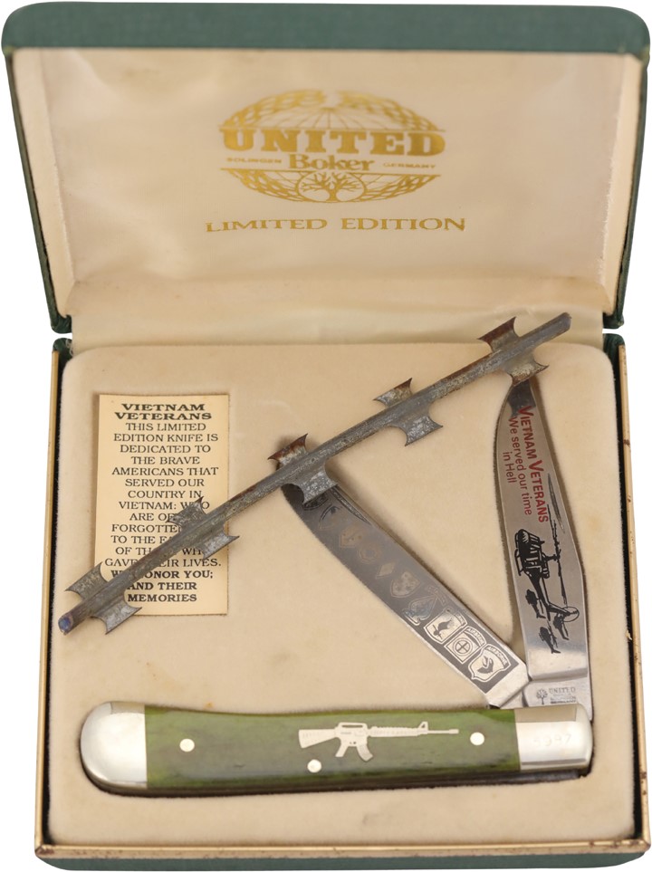 The Rocky Bleier Collection - Rocky Bleier Vietnam Veterans Knife with Barbed Wire