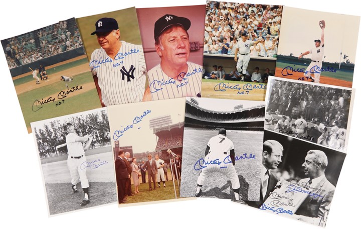 Large Mickey Mantle Signed Photograph Collection (77)