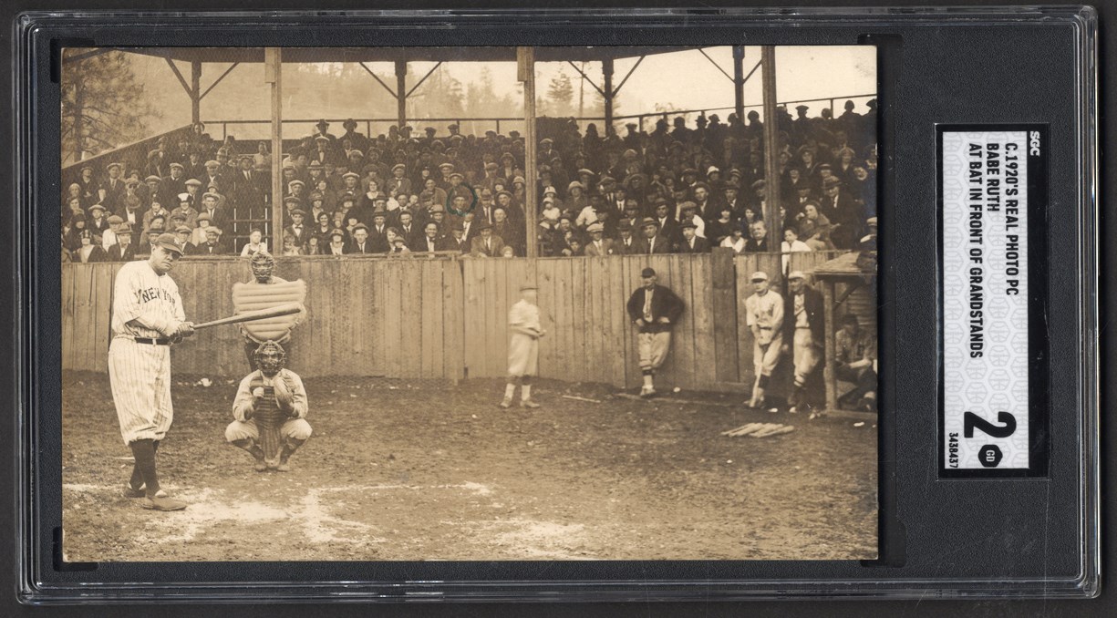 1924 Babe Ruth Barnstorming Real Photo Postcard w/Provenance