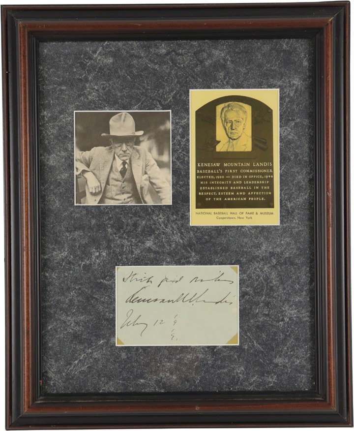 Chicago Black Sox Collection (1919-2019) - 1919 Kenesaw Landis Signature - "Black Sox" Scandal Year (JSA)