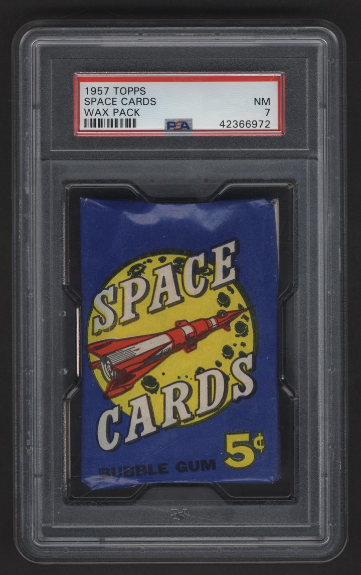 Non Sports Cards - 1957 Topps Space Cards Unopened Pack PSA NM 7