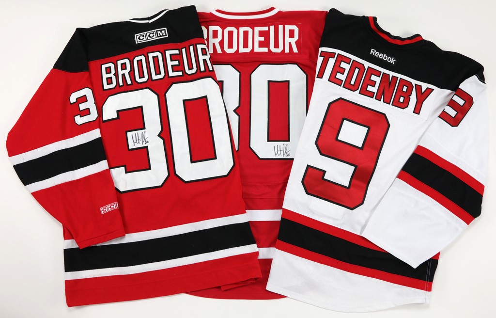 - New Jersey Devils Game Worn & Signed Jerseys with Martin Brodeur (3)