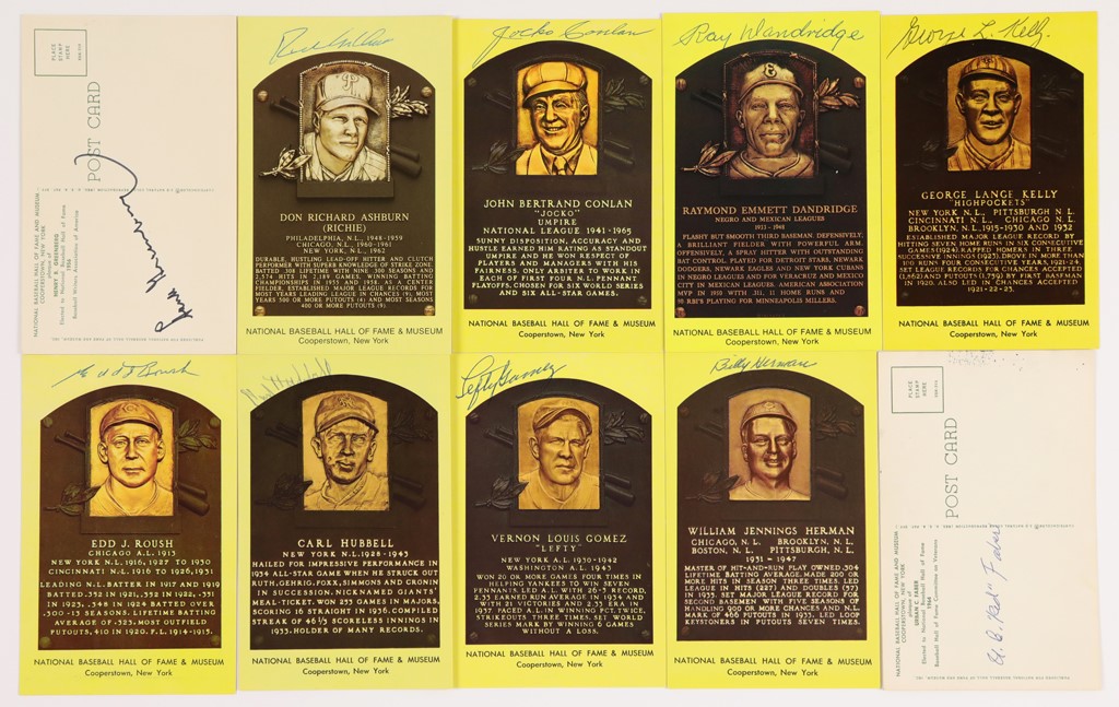 Baseball Autographs - Hall of Fame Signed Postcard Collection (33)