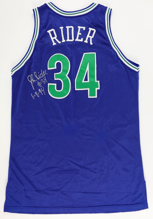 1993-94 Isaiah "JR" Rider Signed Game Worn Rookie Jersey