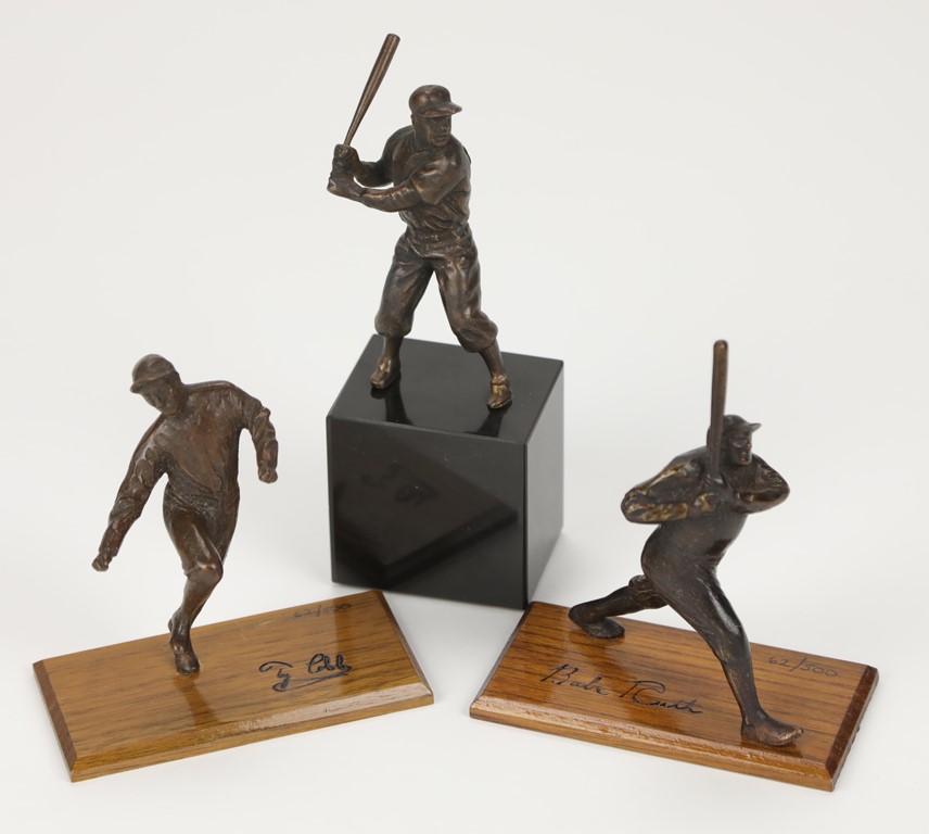 Baseball Memorabilia - Ruth, Cobb & Robinson Bronze Statues