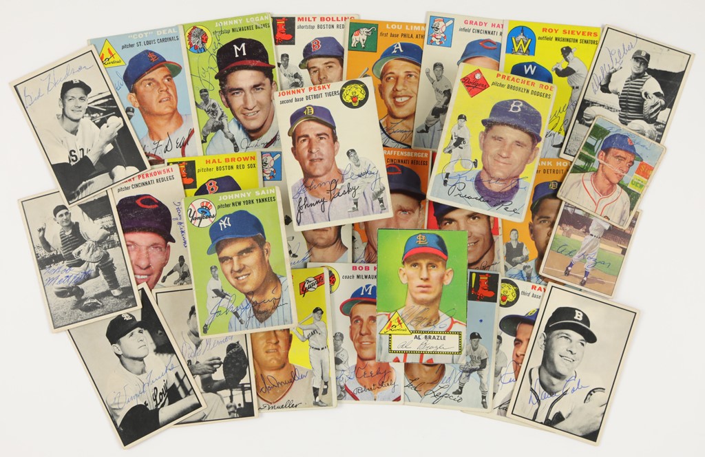 Baseball and Trading Cards - 1950-54 Topps & Bowman Signed Cards with 1952 Topps - Obtained by NYC Autograph Hound (35)