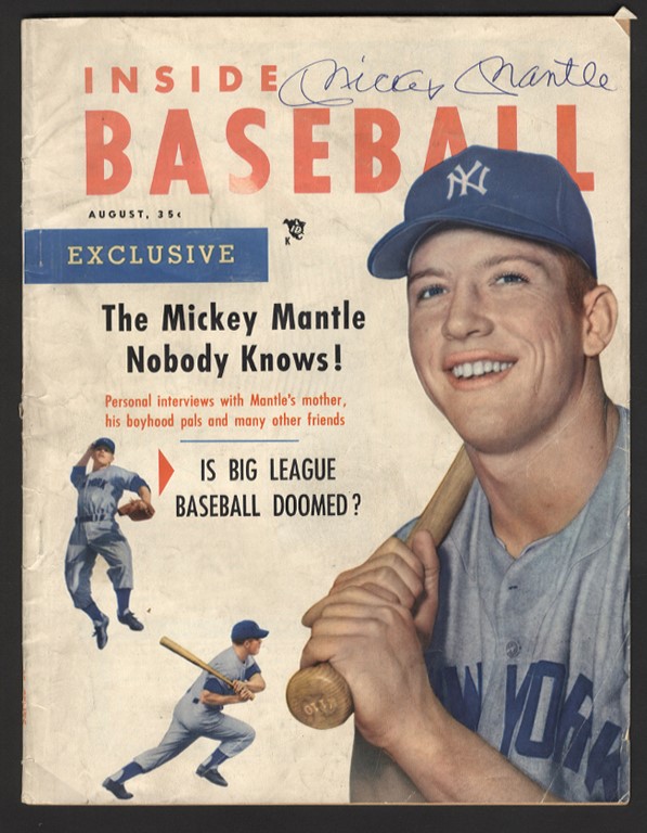 Mickey Mantle Signed 1953 Inside Baseball Magazine