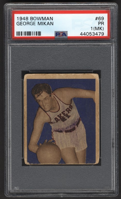 Basketball Cards - 1948 Bowman #69 George Mikan Rookie (PSA)