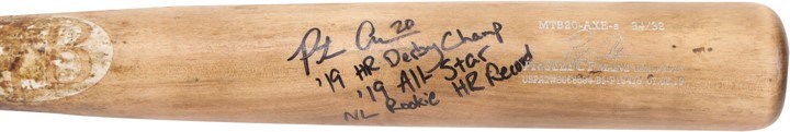 2019 Pete Alonso Signed Game Used Bat Given in Exchange for NL Rookie Record 40th HR Ball - From the Fan Who Caught It (Photo-Matched)