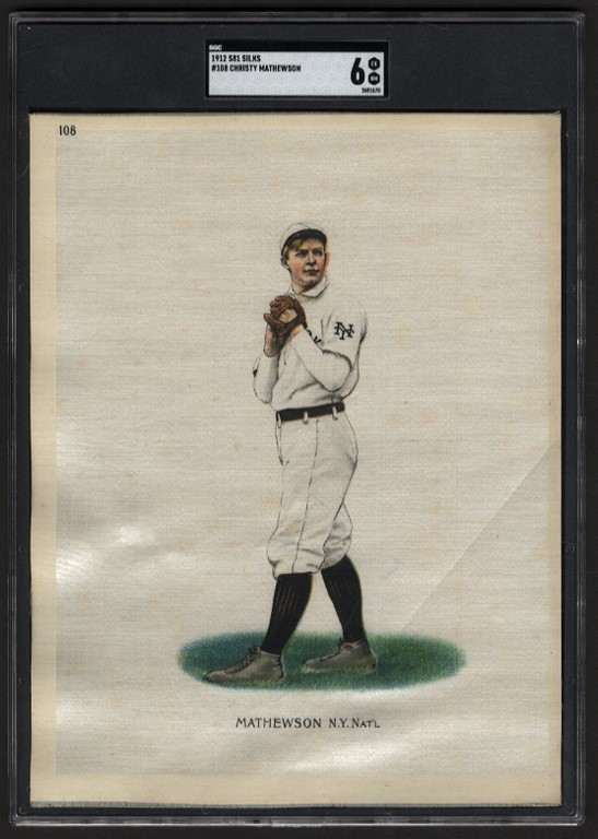 Baseball and Trading Cards - 1912 S81 Christy Mathewson Large Silk SGC 6 (EX-NM)