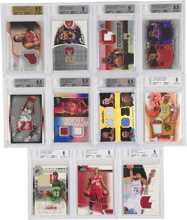 2003-07 LeBron James BGS Graded Game Worn Jersey Collection with Many Rookies (11)