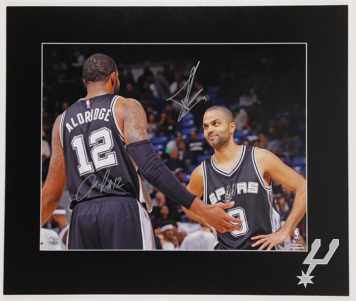 Basketball - LaMarcus Aldridge & Tony Parker Signed Photograph