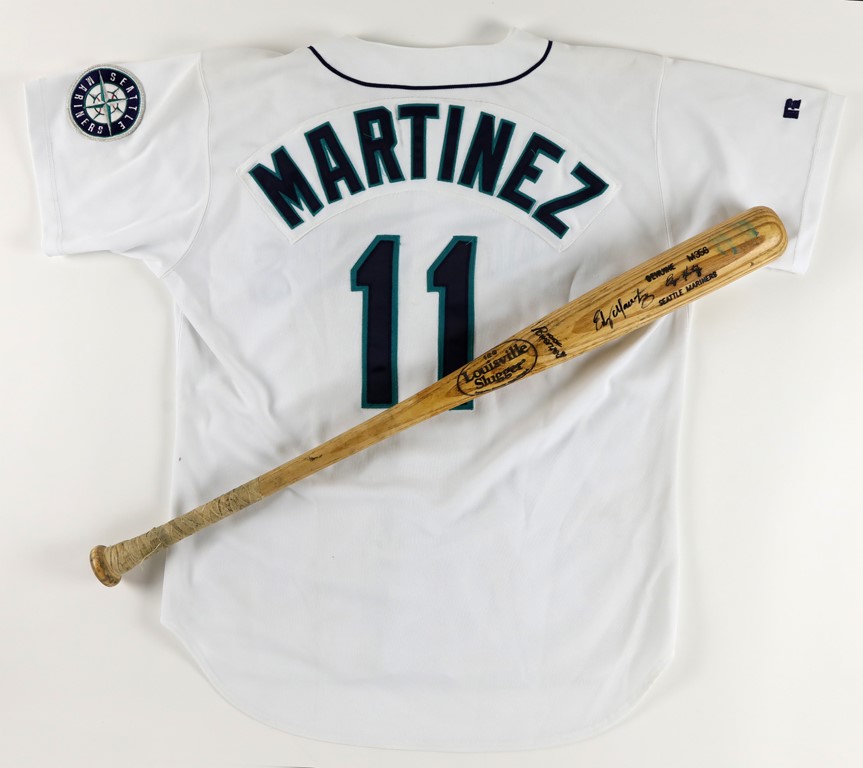 1999 Edgar Martinez Seattle Mariners Game Worn Jersey & Game Used Bat