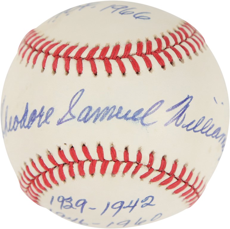 - Theodore Samuel Williams Signed Stat Baseball (PSA)