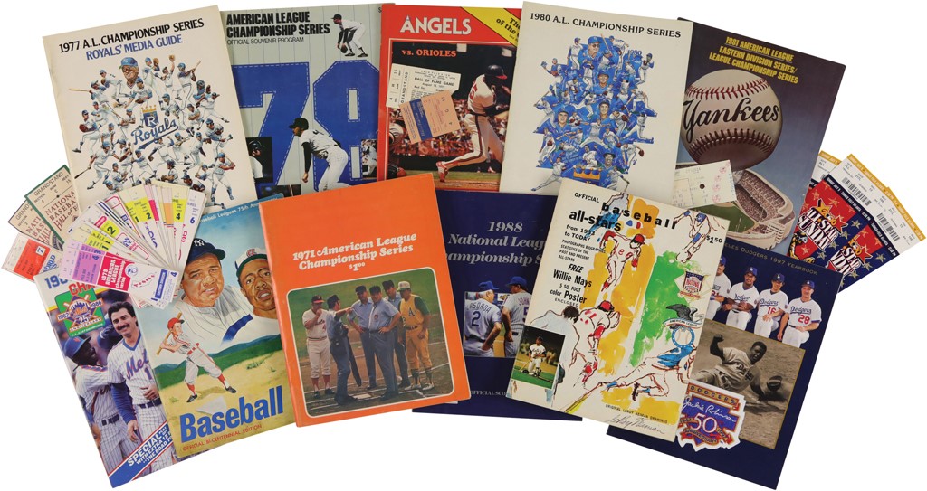 Tickets, Publications & Pins - Baseball Program & Ticket Collection with Historic World Series Games (200+)