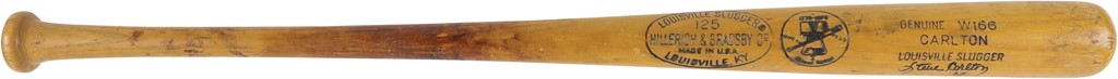 1976 Steve Carlton Bicentennial Signed Game Used Bat (PSA GU 7.5)