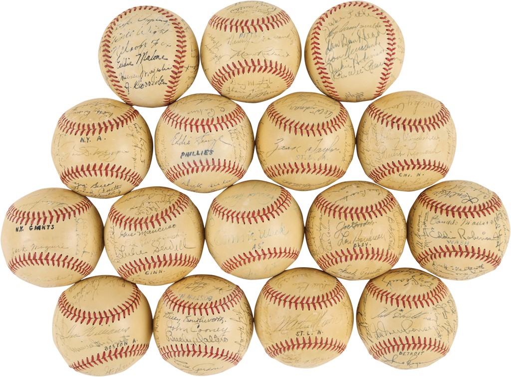 1950 Team-Signed Baseballs by Every Major League Team - Sourced from Quinn‚s Bar (PSA)