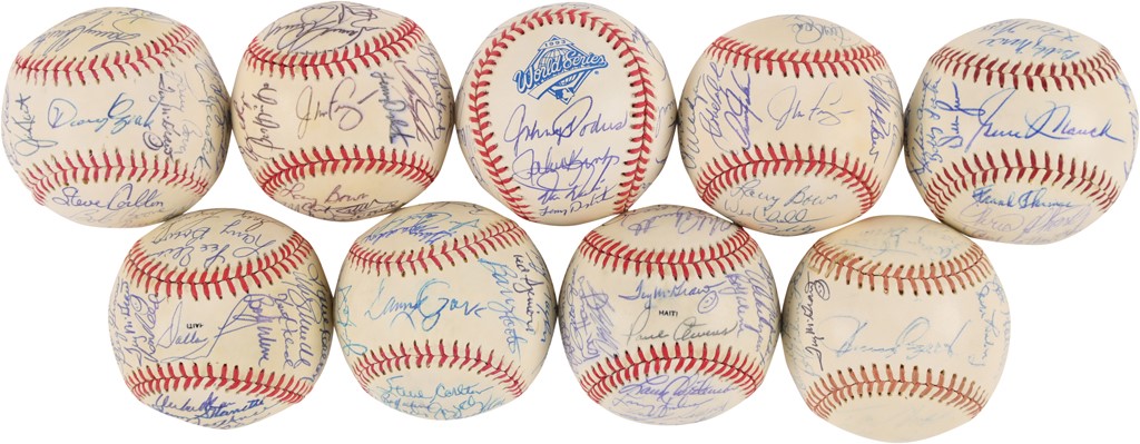 Phillies Collection - 1964-1993 Philadelphia Phillies Team-Signed Baseballs (9)