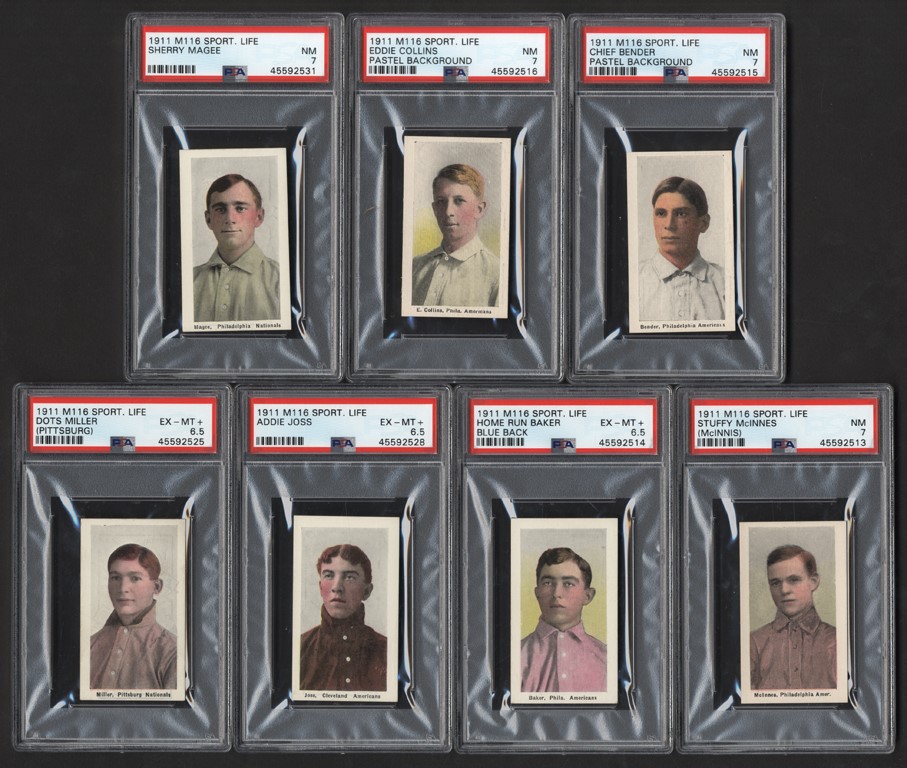 Baseball and Trading Cards - 1911 M116 Sporting Life "Hobby Fresh" Complete Series Sets with Original Envelopes (49)