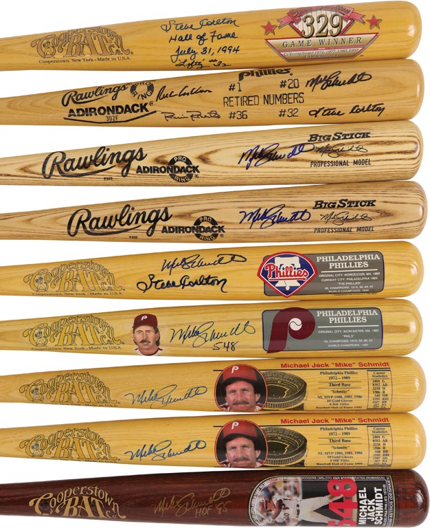 Phillies Collection - Philadelphia Phillies Signed Bat Collection with 1980 World Series Team (18)