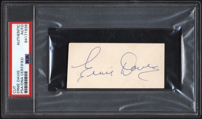 Beautiful Ernie Davis Signature (PSA)