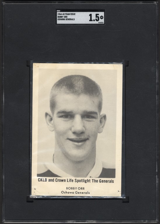 1964-65 Bobby Orr CKLB and Crown Lite Card SGC 1.5