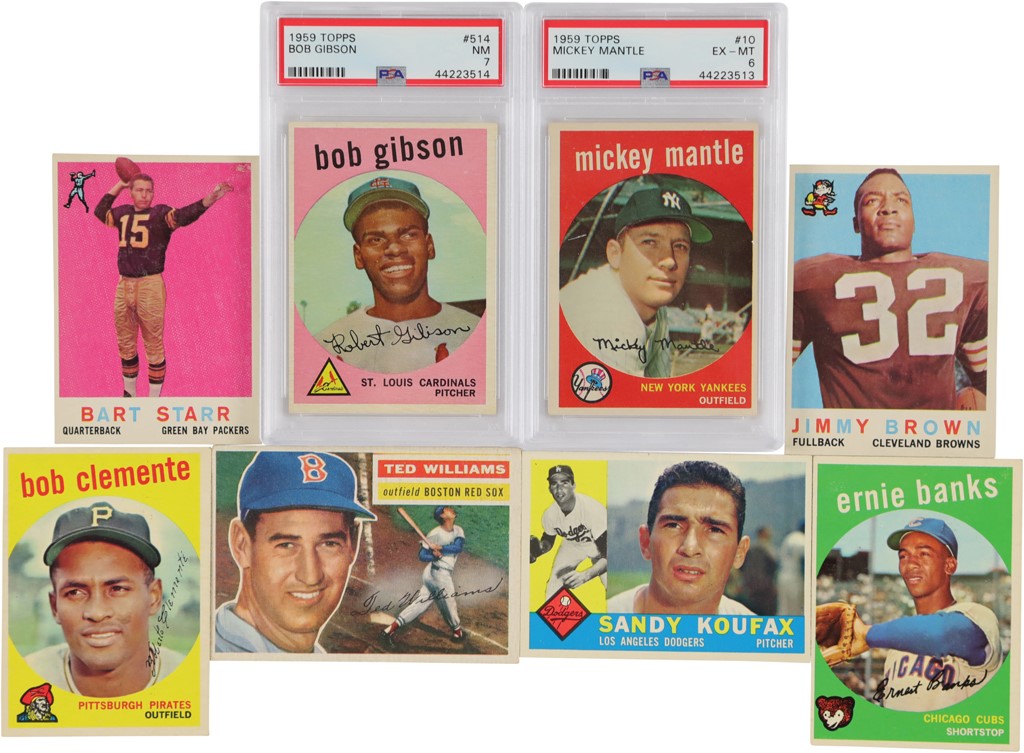 Baseball and Trading Cards - 1950s-60s Baseball & Football Hall of Famers and Stars Collection (40+)