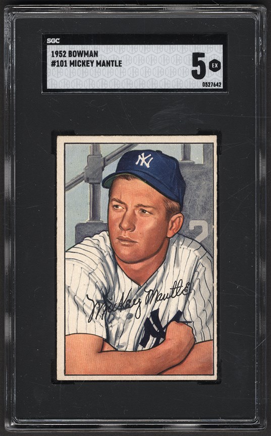 - 1952 Bowman Baseball Partial Set (1-108) w/SGC 5 Mickey Mantle
