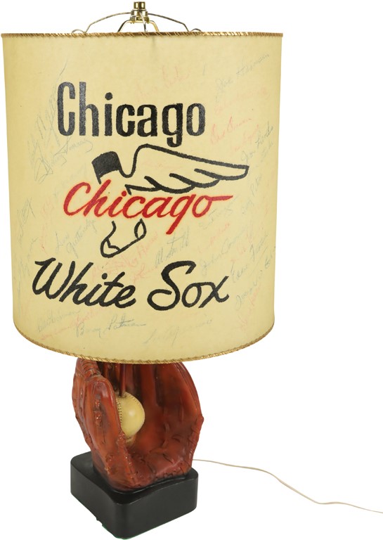 1959 Nellie Fox Chicago White Sox Team-Signed Custom Lamp Shade and Lamp (Fox LOA)