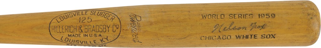 - 1959 Nellie Fox World Series Game Used Bat (Photo-Matched & Fox LOA)