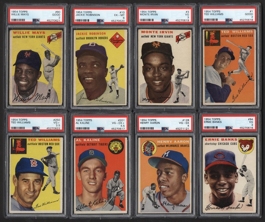 - 1954 Topps Baseball Complete Set with PSA 4 Hank Aaron Rookie (250)