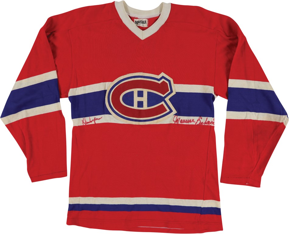Ken Dryden and Maurice "Rocket" Richard Vintage Signed Montreal Canadiens NHL Jersey PSA