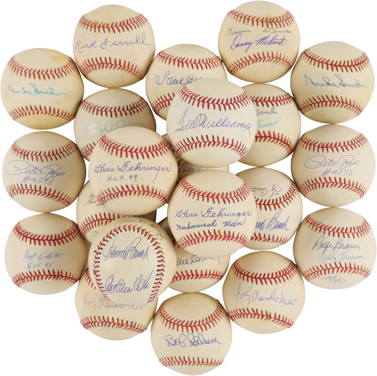 Baseball Hall of Famers & Stars Signed Baseball Collection (22)