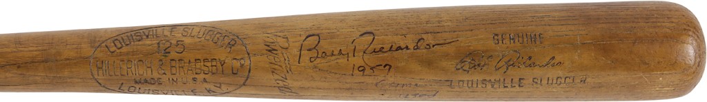 1956-57 Bobby Richardson Rookie Era Signed Game Used Bat (PSA)