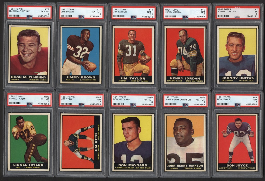 1961 Topps Football Complete Set (198) with PSA
