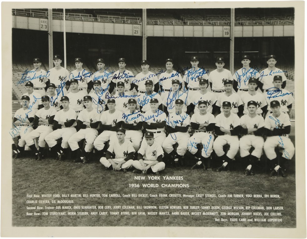 - 1956 World Champion New York Yankees Team-Signed Photograph with Letter from the Yankees (PSA)