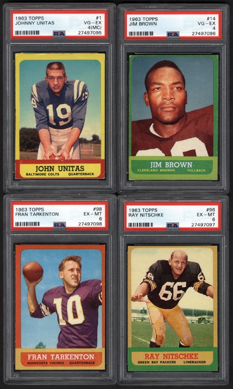 1963 Topps Football Partial Set (139) with PSA