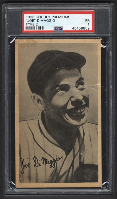 Baseball and Trading Cards - 1936-37 R314 Goudey Wide Pen Premiums Type I & II (39) with PSA DiMaggio