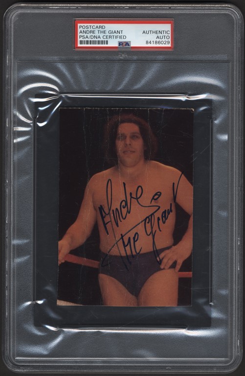 Wrestling - Andre the Giant Signed Postcard (PSA)
