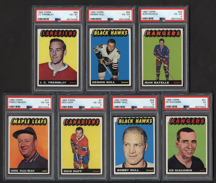 Hockey Cards - 1965 Topps Hockey High Grade Partial Set with PSA Graded (106)